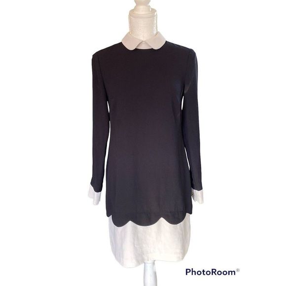 CeCe Women Dress Size US 1O Black with White Collar WEDNESDAY ADDAMS - Picture 6 of 13